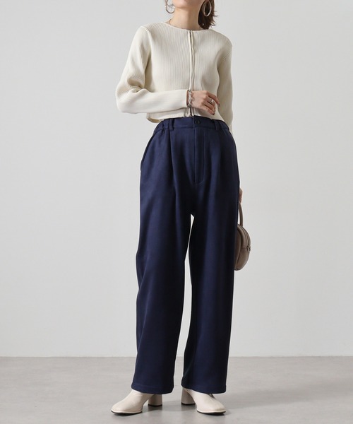 【セール】ATELANE フェイクスエードワイドパンツ（スウェットパンツ）｜ATELANE（アテレーン）