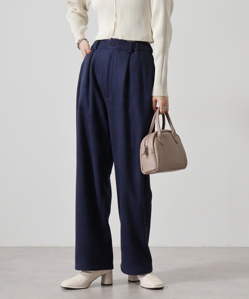 【セール】ATELANE フェイクスエードワイドパンツ（スウェットパンツ）｜ATELANE（アテレーン）