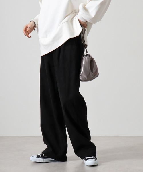【セール】ATELANE フェイクスエードワイドパンツ（スウェットパンツ）｜ATELANE（アテレーン）