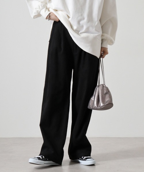 【セール】ATELANE フェイクスエードワイドパンツ（スウェットパンツ）｜ATELANE（アテレーン）