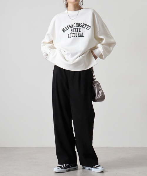 【セール】ATELANE フェイクスエードワイドパンツ（スウェットパンツ）｜ATELANE（アテレーン）