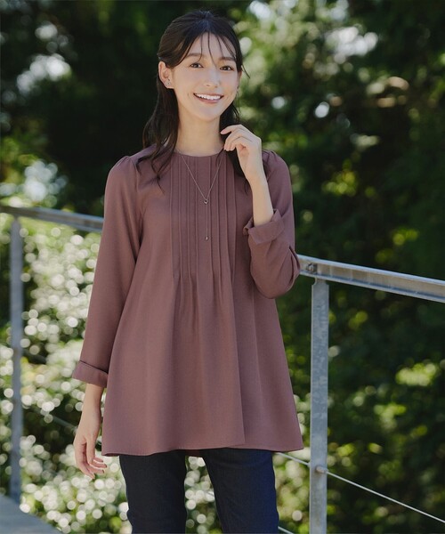 ピンタックチュニックブラウス（シャツ/ブラウス）｜Tiaclasse（ティアクラッセ）