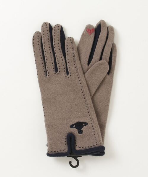 Vivienne Westwood ACCESSORIES(ヴィヴィアンウエストウッドアクセサリー)の「パタゴニアエコウール スリット手袋【249156 335L】(手袋・レディース・ブラック/グレー系その他/ネイビー/レッド・FREE)」の9枚目の写真