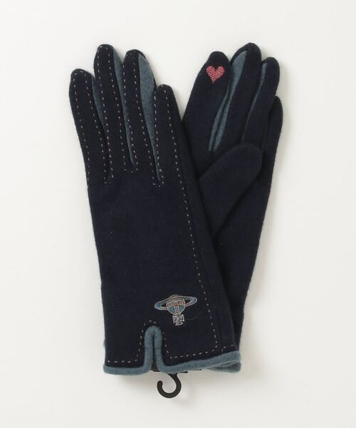 Vivienne Westwood ACCESSORIES(ヴィヴィアンウエストウッドアクセサリー)の「パタゴニアエコウール スリット手袋【249156 335L】(手袋・レディース・ブラック/グレー系その他/ネイビー/レッド・FREE)」の10枚目の写真