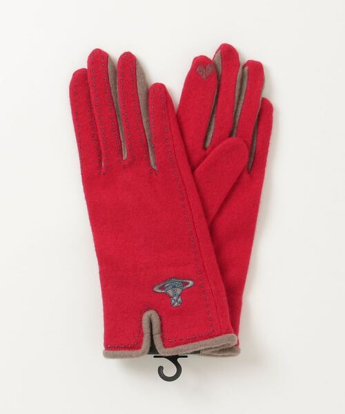 Vivienne Westwood ACCESSORIES(ヴィヴィアンウエストウッドアクセサリー)の「パタゴニアエコウール スリット手袋【249156 335L】(手袋・レディース・ブラック/グレー系その他/ネイビー/レッド・FREE)」の11枚目の写真