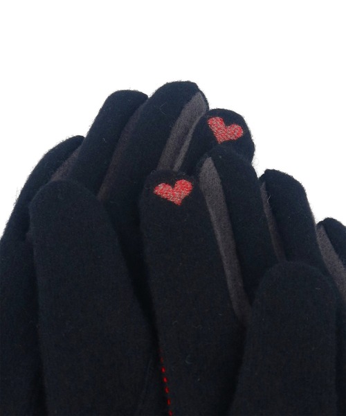 Vivienne Westwood ACCESSORIES(ヴィヴィアンウエストウッドアクセサリー)の「パタゴニアエコウール スリット手袋【249156 335L】(手袋・レディース・ブラック/グレー系その他/ネイビー/レッド・FREE)」の6枚目の写真