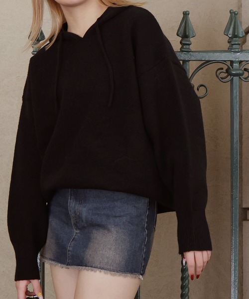 オーバーサイズフードニットトップス（ニット/セーター）｜Mili affinity（ミリアフィニティー）