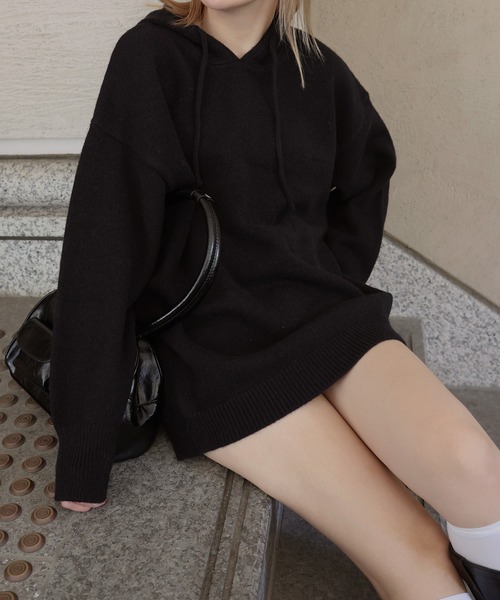 オーバーサイズフードニットトップス（ニット/セーター）｜Mili affinity（ミリアフィニティー）