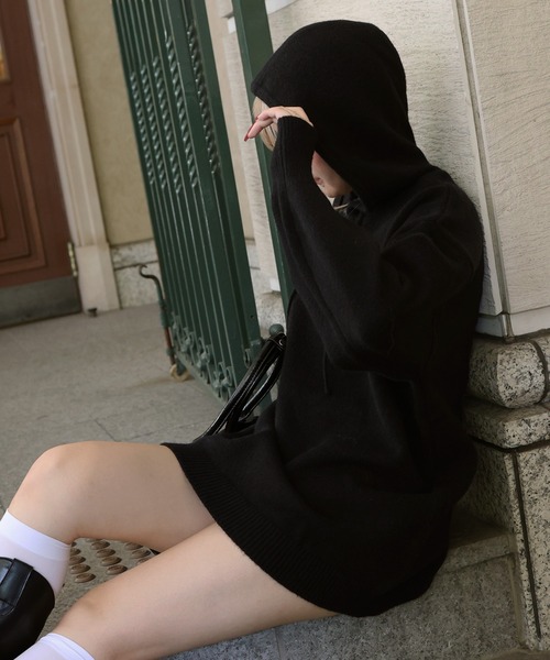 オーバーサイズフードニットトップス（ニット/セーター）｜Mili affinity（ミリアフィニティー）