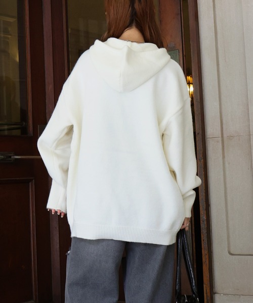 オーバーサイズフードニットトップス（ニット/セーター）｜Mili affinity（ミリアフィニティー）