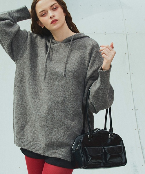 オーバーサイズフードニットトップス（ニット/セーター）｜Mili affinity（ミリアフィニティー）