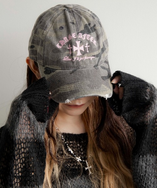 WEGO（ウィゴー）の「WEGO/クロス刺繍カモフラキャップ（キャップ・レディース・その他3/その他2/その他1/その他4・FREE）」の3枚目の写真