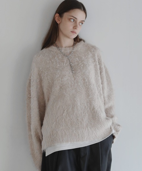 SOCCE（ソーシー）の「ルーズシルエットフェザーニット（ニット/セーター・メンズ・ブルーグレー/ブラック/オフホワイト/ブラウン/ライトブルー/チャコール・S/M/L）」の11枚目の写真