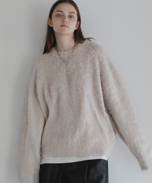 SOCCE（ソーシー）の「ルーズシルエットフェザーニット（ニット/セーター・メンズ・ブルーグレー/ブラック/オフホワイト/ブラウン/ライトブルー/チャコール・S/M/L）」の12枚目の写真