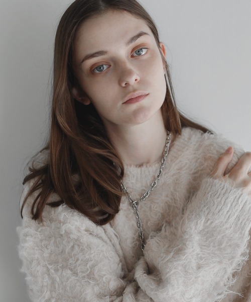 SOCCE（ソーシー）の「ルーズシルエットフェザーニット（ニット/セーター・メンズ・ブルーグレー/ブラック/オフホワイト/ブラウン/ライトブルー/チャコール・S/M/L）」の16枚目の写真