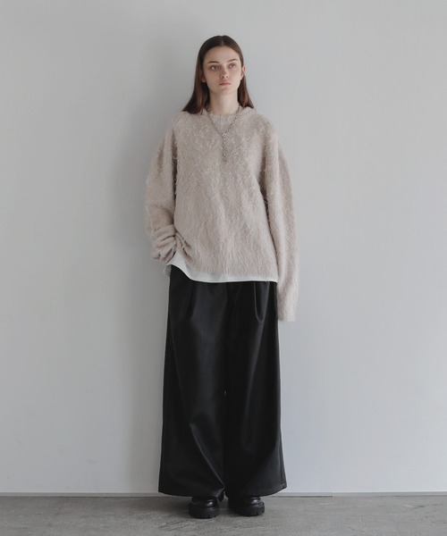 SOCCE（ソーシー）の「ルーズシルエットフェザーニット（ニット/セーター・メンズ・ブルーグレー/ブラック/オフホワイト/ブラウン/ライトブルー/チャコール・S/M/L）」の17枚目の写真