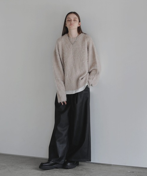 SOCCE（ソーシー）の「ルーズシルエットフェザーニット（ニット/セーター・メンズ・ブルーグレー/ブラック/オフホワイト/ブラウン/ライトブルー/チャコール・S/M/L）」の20枚目の写真