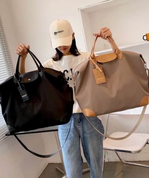 FREE STYLISTS(フリー スタイリスト)の「【2WAY】大容量配色レザービッグサイズトラベルボストンバッグ/ショルダーバッグ(ボストンバッグ・レディース・グレー/ブラック/カーキ/オレンジ/ブラウン・FREE)」の13枚目の写真