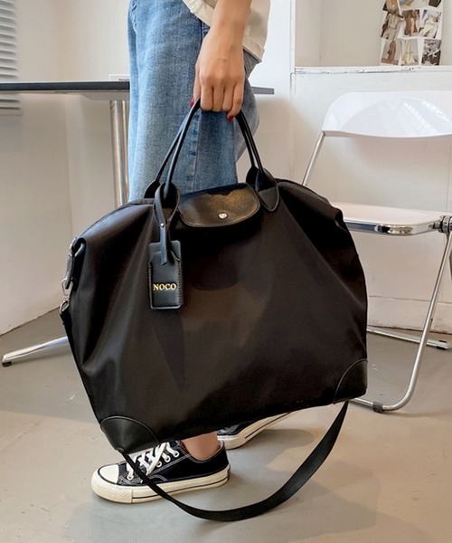 FREE STYLISTS(フリー スタイリスト)の「【2WAY】大容量配色レザービッグサイズトラベルボストンバッグ/ショルダーバッグ(ボストンバッグ・レディース・グレー/ブラック/カーキ/オレンジ/ブラウン・FREE)」の7枚目の写真