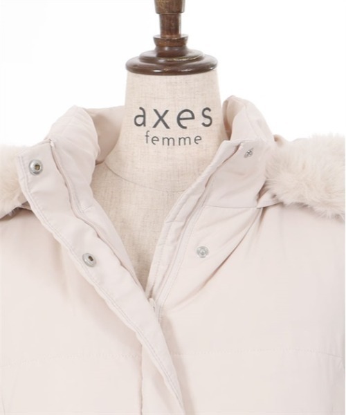 axes femme（アクシーズファム）の「裾レースロングダウンコート（ダウンジャケット/コート・レディース・ベージュ/グレイッシュベージュ/ブラック・MEDIUM/LARGE）」の21枚目の写真