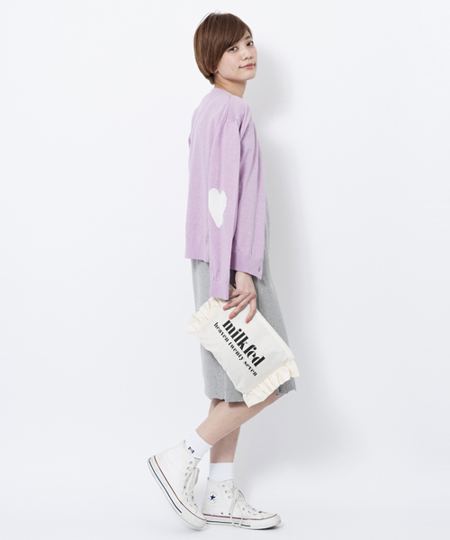 MILKFED.（ミルクフェド）の「RUFFLE CLUTCH BAG（クラッチ/バック/フリル）（クラッチバッグ・レディース・ホワイト/ブラック/ピンク・ONE SIZE）」の2枚目の写真