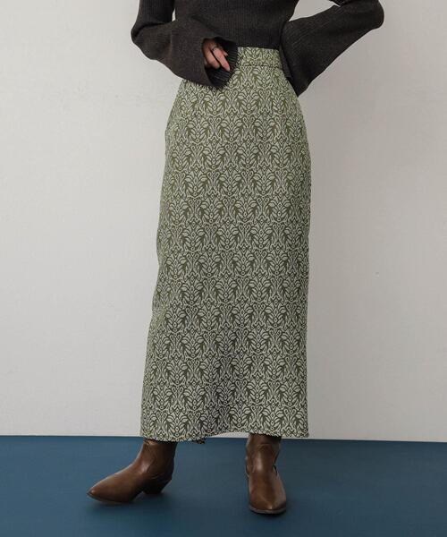 SENSE OF PLACE by URBAN RESEARCH（センスオブプレイスバイアーバンリサーチ）の「ジャガードスカート（スカート・レディース・ブラック/カーキ/ブルー・MEDIUM/SMALL）」の2枚目の写真