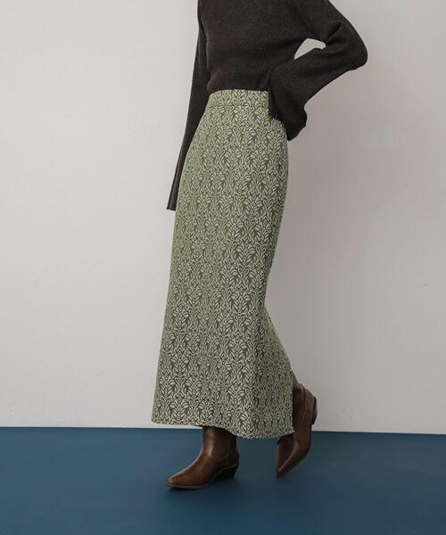 SENSE OF PLACE by URBAN RESEARCH（センスオブプレイスバイアーバンリサーチ）の「ジャガードスカート（スカート・レディース・ブラック/カーキ/ブルー・MEDIUM/SMALL）」の4枚目の写真