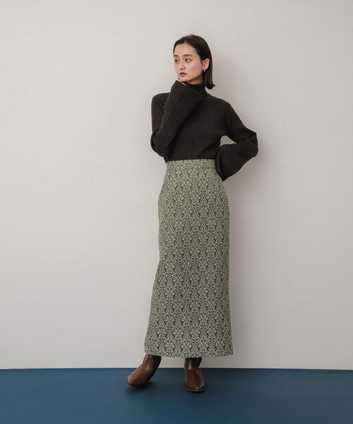 SENSE OF PLACE by URBAN RESEARCH（センスオブプレイスバイアーバンリサーチ）の「ジャガードスカート（スカート・レディース・ブラック/カーキ/ブルー・MEDIUM/SMALL）」の7枚目の写真