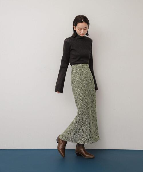 SENSE OF PLACE by URBAN RESEARCH（センスオブプレイスバイアーバンリサーチ）の「ジャガードスカート（スカート・レディース・ブラック/カーキ/ブルー・MEDIUM/SMALL）」の8枚目の写真