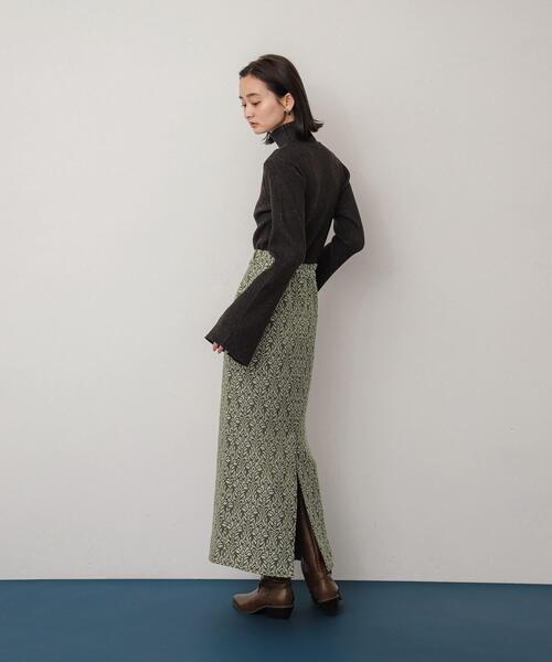 SENSE OF PLACE by URBAN RESEARCH（センスオブプレイスバイアーバンリサーチ）の「ジャガードスカート（スカート・レディース・ブラック/カーキ/ブルー・MEDIUM/SMALL）」の9枚目の写真