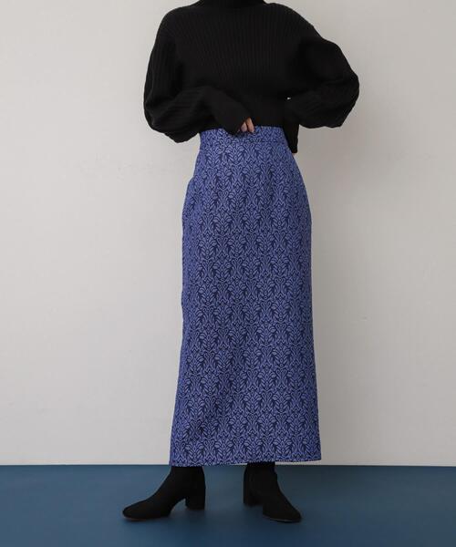 SENSE OF PLACE by URBAN RESEARCH（センスオブプレイスバイアーバンリサーチ）の「ジャガードスカート（スカート・レディース・ブラック/カーキ/ブルー・MEDIUM/SMALL）」の12枚目の写真