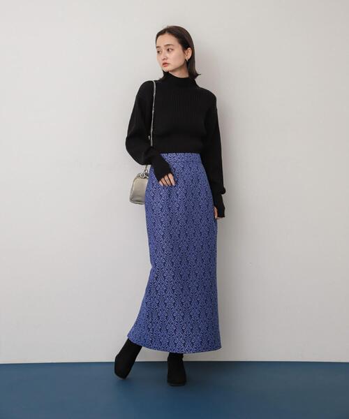 SENSE OF PLACE by URBAN RESEARCH（センスオブプレイスバイアーバンリサーチ）の「ジャガードスカート（スカート・レディース・ブラック/カーキ/ブルー・MEDIUM/SMALL）」の14枚目の写真