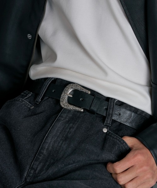 WEGO（ウィゴー）の「WEGO/ウエスタンバックルヴィンテージベルト（ベルト・メンズ・ブラウン/ブラック・FREE）」の2枚目の写真