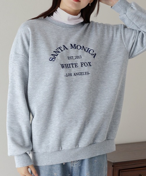 BLUEEAST(ブルーイースト)の「裏起毛刺繍スウェット(スウェット・レディース・ホワイト/ネイビー/グレー・MEDIUM)」の12枚目の写真