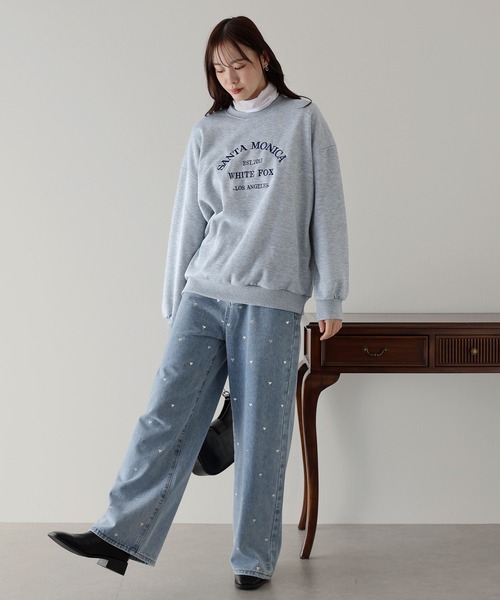 BLUEEAST(ブルーイースト)の「裏起毛刺繍スウェット(スウェット・レディース・ホワイト/ネイビー/グレー・MEDIUM)」の14枚目の写真