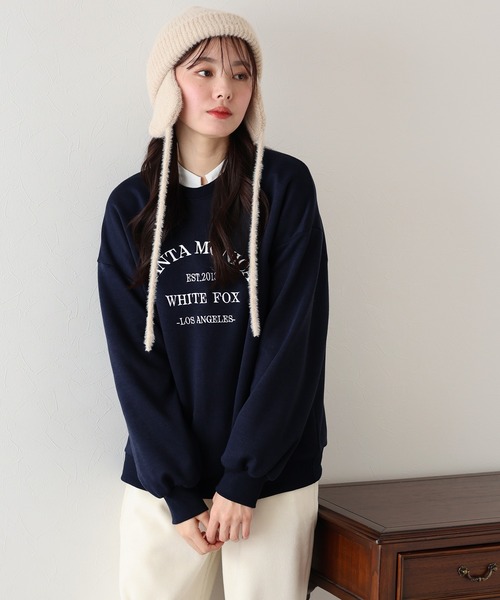 BLUEEAST(ブルーイースト)の「裏起毛刺繍スウェット(スウェット・レディース・ホワイト/ネイビー/グレー・MEDIUM)」の15枚目の写真