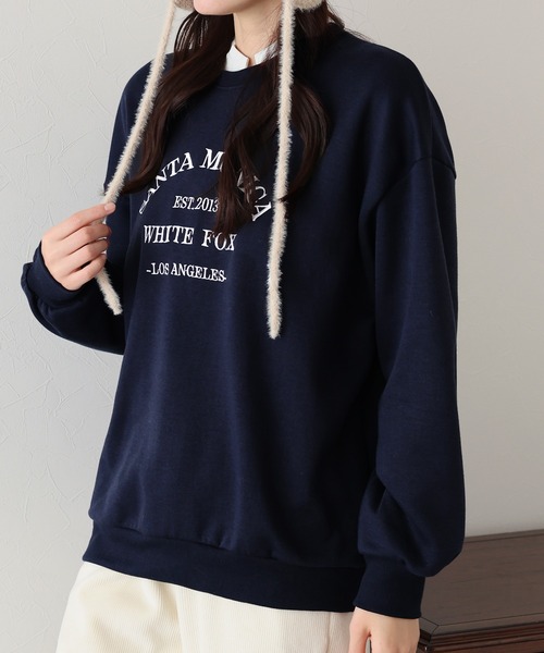 BLUEEAST(ブルーイースト)の「裏起毛刺繍スウェット(スウェット・レディース・ホワイト/ネイビー/グレー・MEDIUM)」の17枚目の写真