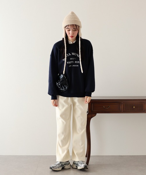 BLUEEAST(ブルーイースト)の「裏起毛刺繍スウェット(スウェット・レディース・ホワイト/ネイビー/グレー・MEDIUM)」の20枚目の写真