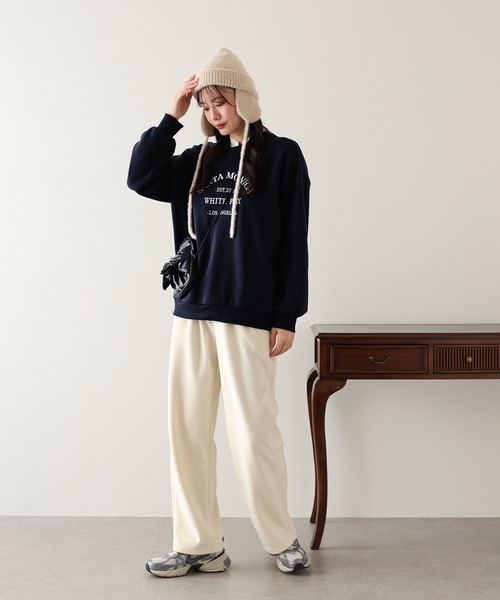 BLUEEAST(ブルーイースト)の「裏起毛刺繍スウェット(スウェット・レディース・ホワイト/ネイビー/グレー・MEDIUM)」の21枚目の写真