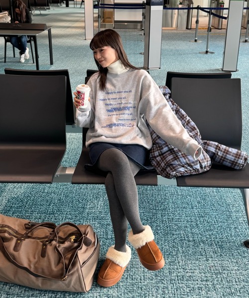 CIAOPANIC TYPY(チャオパニックティピー)の「【UNISEX】メッセージロゴ刺繍スウェット(スウェット・メンズ・ブルー/グレー/ホワイト・LARGE/MEDIUM)」の4枚目の写真