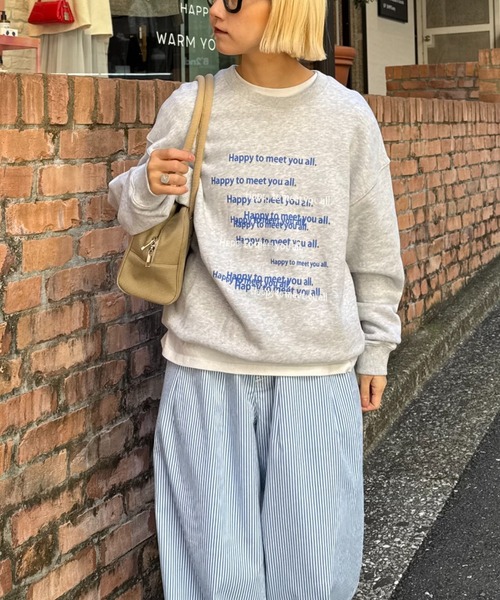 CIAOPANIC TYPY(チャオパニックティピー)の「【UNISEX】メッセージロゴ刺繍スウェット(スウェット・メンズ・ブルー/グレー/ホワイト・LARGE/MEDIUM)」の6枚目の写真