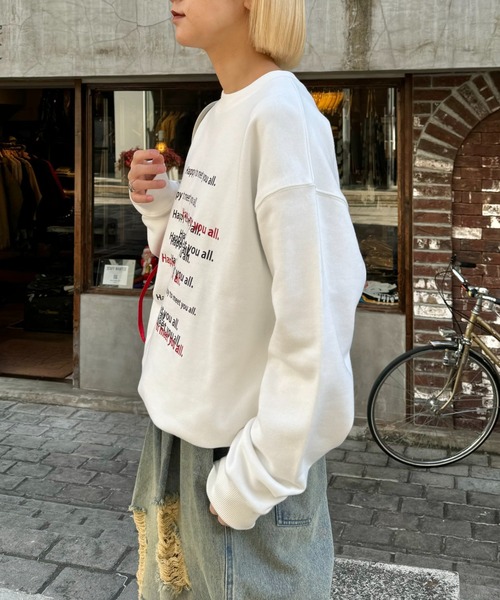 CIAOPANIC TYPY(チャオパニックティピー)の「【UNISEX】メッセージロゴ刺繍スウェット(スウェット・メンズ・ブルー/グレー/ホワイト・LARGE/MEDIUM)」の10枚目の写真