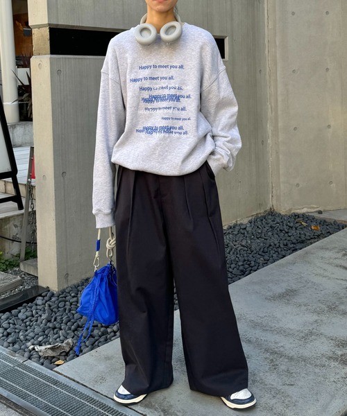 CIAOPANIC TYPY(チャオパニックティピー)の「【UNISEX】メッセージロゴ刺繍スウェット(スウェット・メンズ・ブルー/グレー/ホワイト・LARGE/MEDIUM)」の5枚目の写真