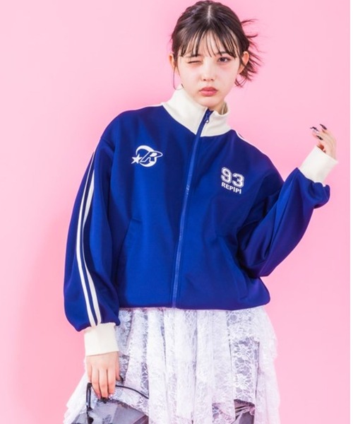 repipi armario（レピピ アルマリオ）の「ルーズトラックジャケット（パーカー・キッズ・サックスブルー/ブラック/アイボリー/レッド/ネイビー・LARGE/MEDIUM/SMALL）」の3枚目の写真