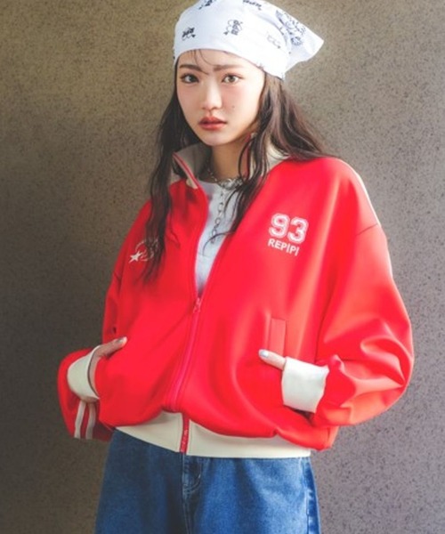 repipi armario（レピピ アルマリオ）の「ルーズトラックジャケット（パーカー・キッズ・サックスブルー/ブラック/アイボリー/レッド/ネイビー・LARGE/MEDIUM/SMALL）」の5枚目の写真