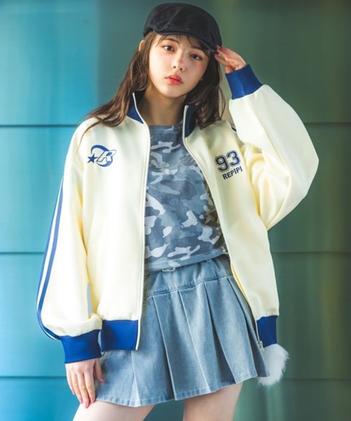 repipi armario（レピピ アルマリオ）の「ルーズトラックジャケット（パーカー・キッズ・サックスブルー/ブラック/アイボリー/レッド/ネイビー・LARGE/MEDIUM/SMALL）」の2枚目の写真