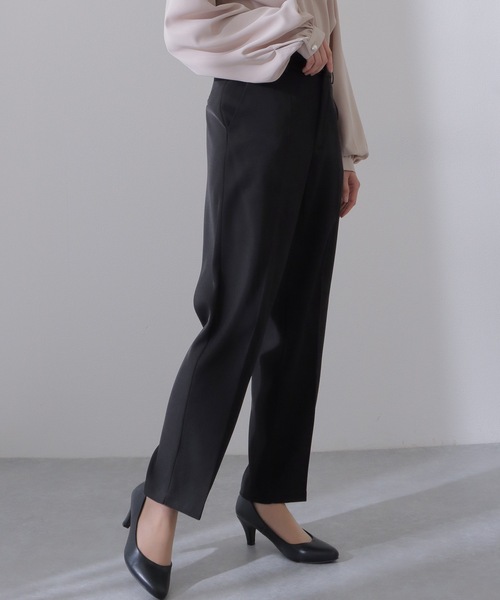 Lace Ladies(レースレディース)の「ノータック ハイウエスト セミワイド ストレート パンツ(スラックス・レディース・ベージュ/ネイビー/ブラック/グレー・S/M/L)」の12枚目の写真
