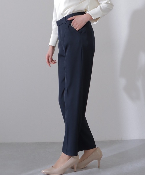Lace Ladies(レースレディース)の「ノータック ハイウエスト セミワイド ストレート パンツ(スラックス・レディース・ベージュ/ネイビー/ブラック/グレー・S/M/L)」の16枚目の写真