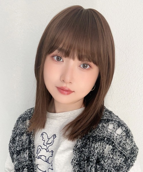 Brightlele(ブライトララ)の「「 シアーカットロブ 」 ウィッグ レディース ミディアム ボブ ロングボブ 自然 フルウィッグ(ウィッグ・レディース・その他1/その他2/その他5/その他4/その他3/その他6・フリー)」の4枚目の写真
