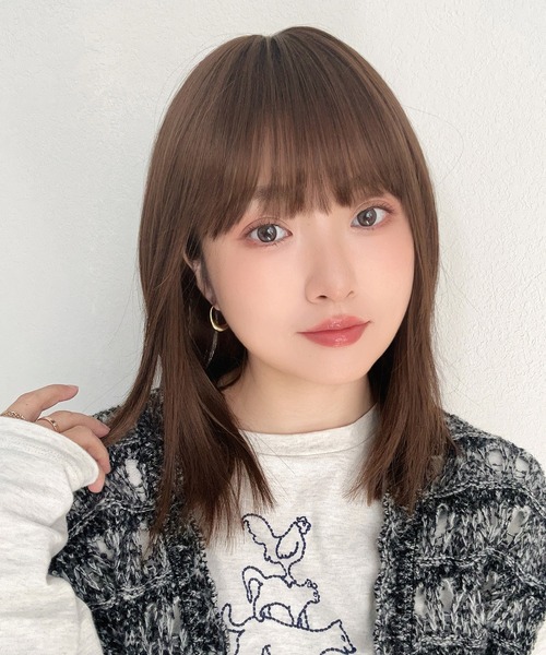 Brightlele(ブライトララ)の「「 シアーカットロブ 」 ウィッグ レディース ミディアム ボブ ロングボブ 自然 フルウィッグ(ウィッグ・レディース・その他1/その他2/その他5/その他4/その他3/その他6・フリー)」の8枚目の写真